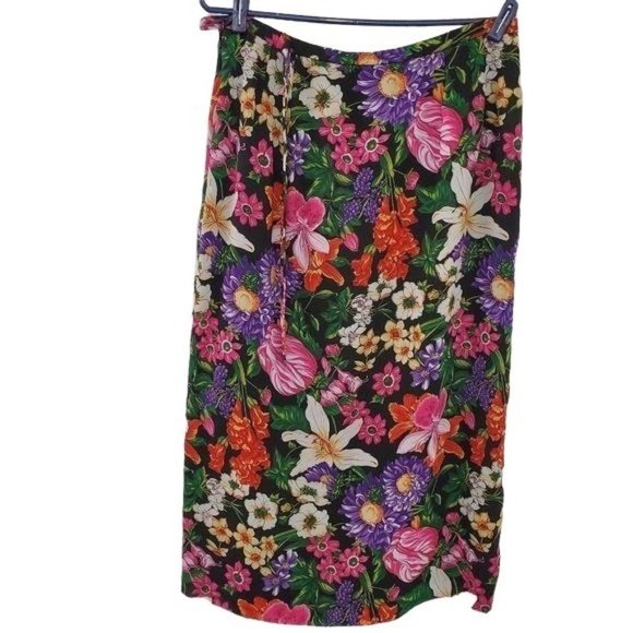 Nygard Collection Petite Floral Wrap Skirt - Picture 1 of 9